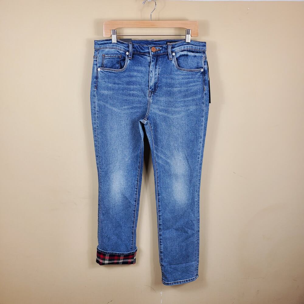 Blanknyc The Madison Crop with Flannel Cuffs Size 30